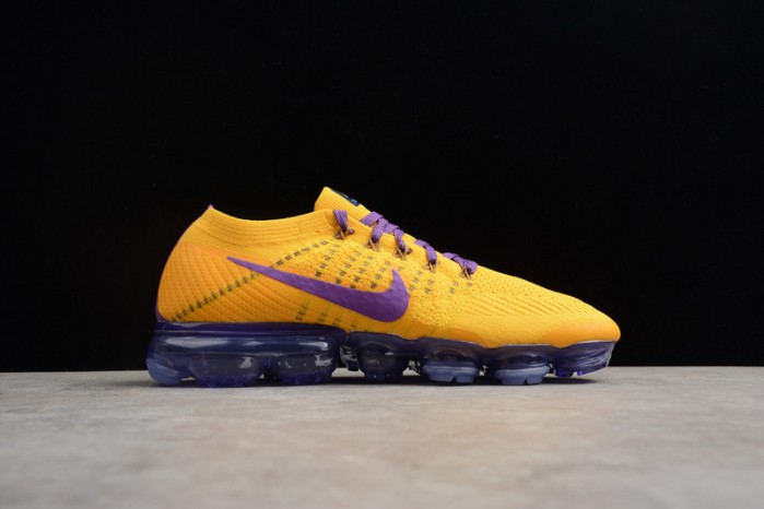 Nike Air VaporMax Flyknit 2018 Lemon Yellow/Purple mens AA3858-104