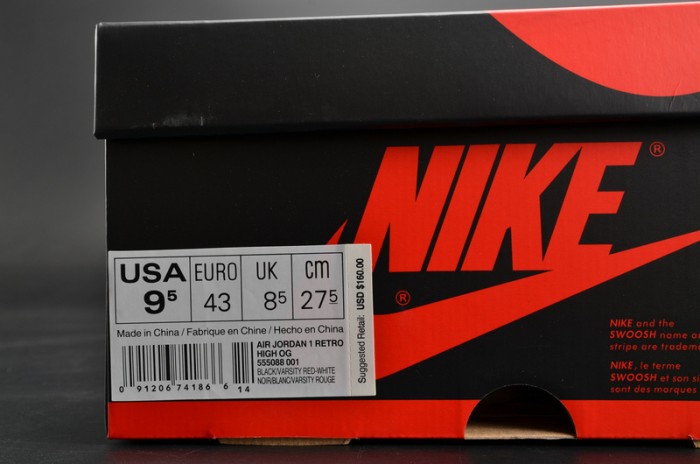 Air Jordan 1 Retro High OG “Banned” red mens 555088-001