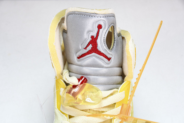 OW x Air Jordan 5 Sail Red DH8565-100