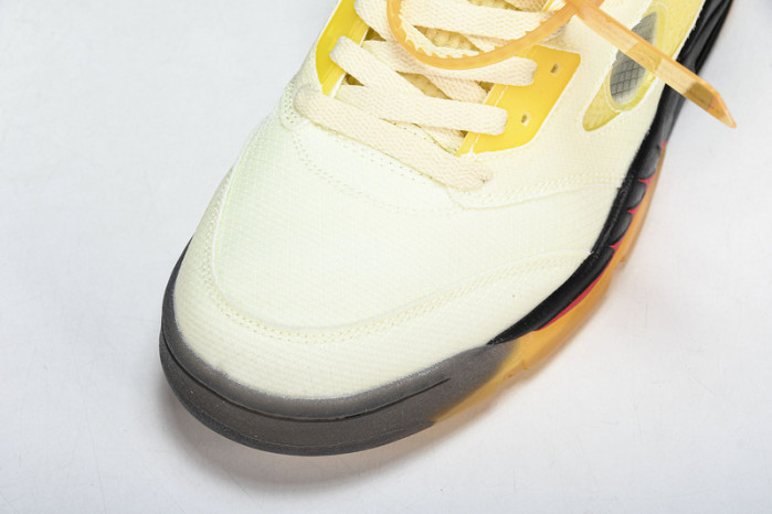 OW x Air Jordan 5 Sail Red DH8565-100