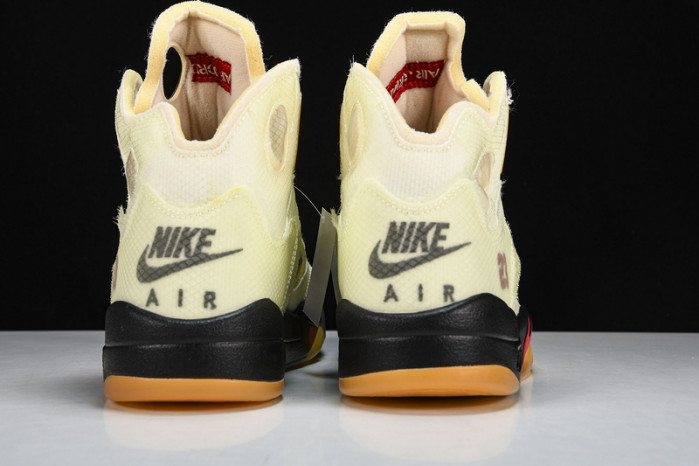 OW x Air Jordan 5 Sail Red DH8565-100