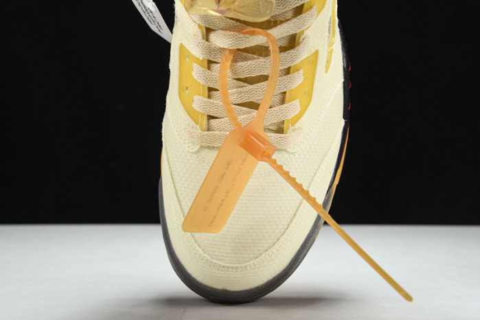 OW x Air Jordan 5 Sail Red DH8565-100