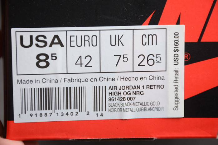 Air Jordan 1 Metallic Gold 861428-007