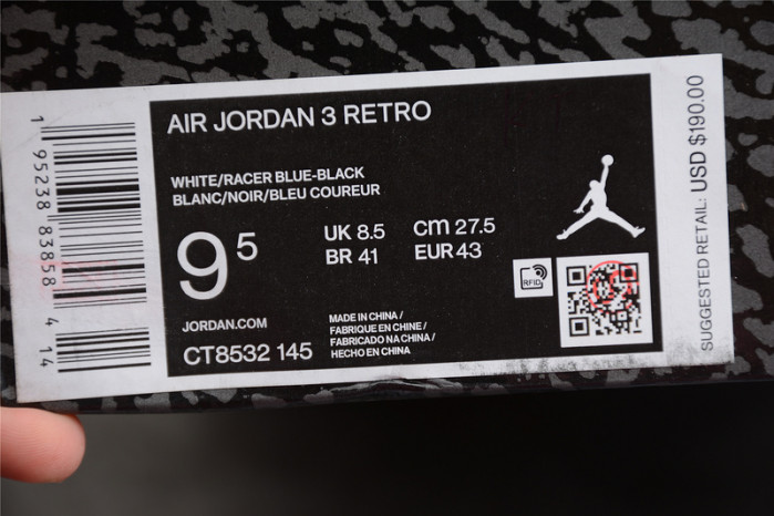 Air Jordan 3 Racer Blue CT8532-145