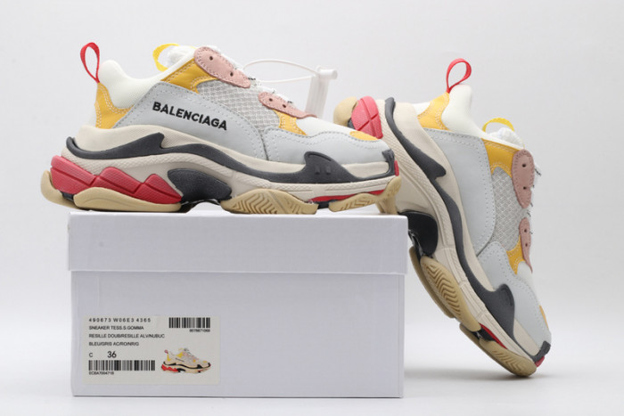 BL Triple S Cream Yellow Red 490672 w09O5 9035