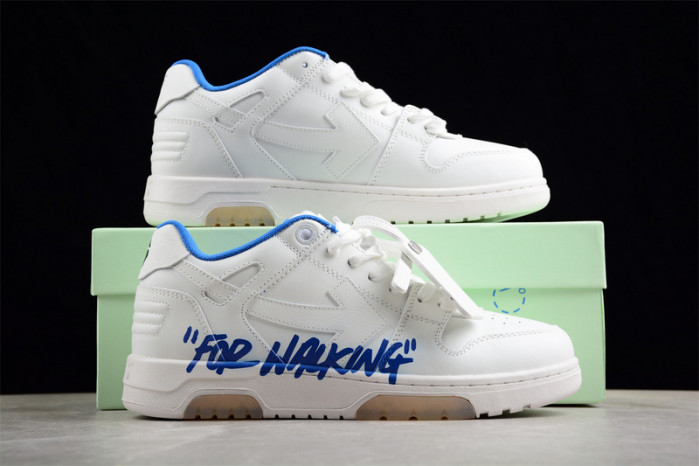 OFF-WHITE Out Of Office "OOO" Low Tops For Walking White Blue OW-45