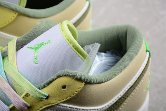 Air Jordan 1 Low Sail White Oil Green FD9906-131