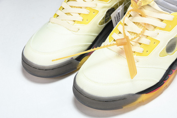 OW x Air Jordan 5 Sail Red DH8565-100