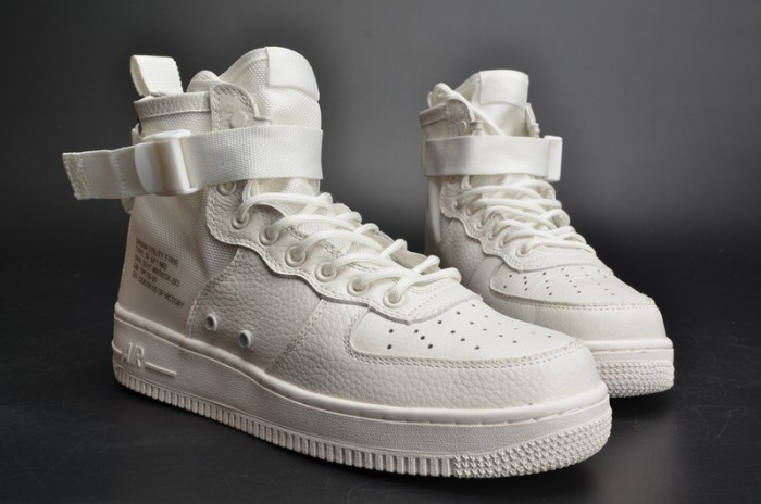 Nike Air Force 1 Mid “Triple Ivory” white AA6655-100