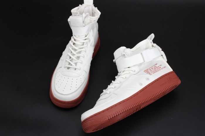 NIKE SF AIR FORCE 1 MID "RED IVORY" WHITE MENS 917753-100